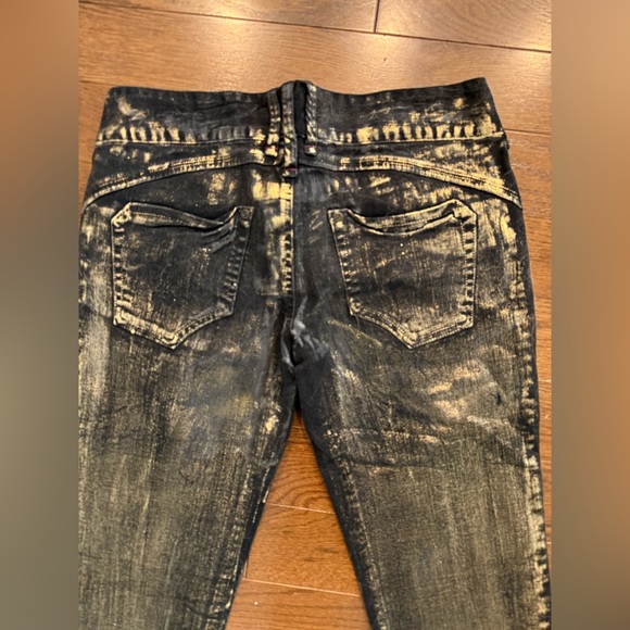 BNWT bebe Black and Gold / Copper Skinny Jeans - Picture 4 of 11